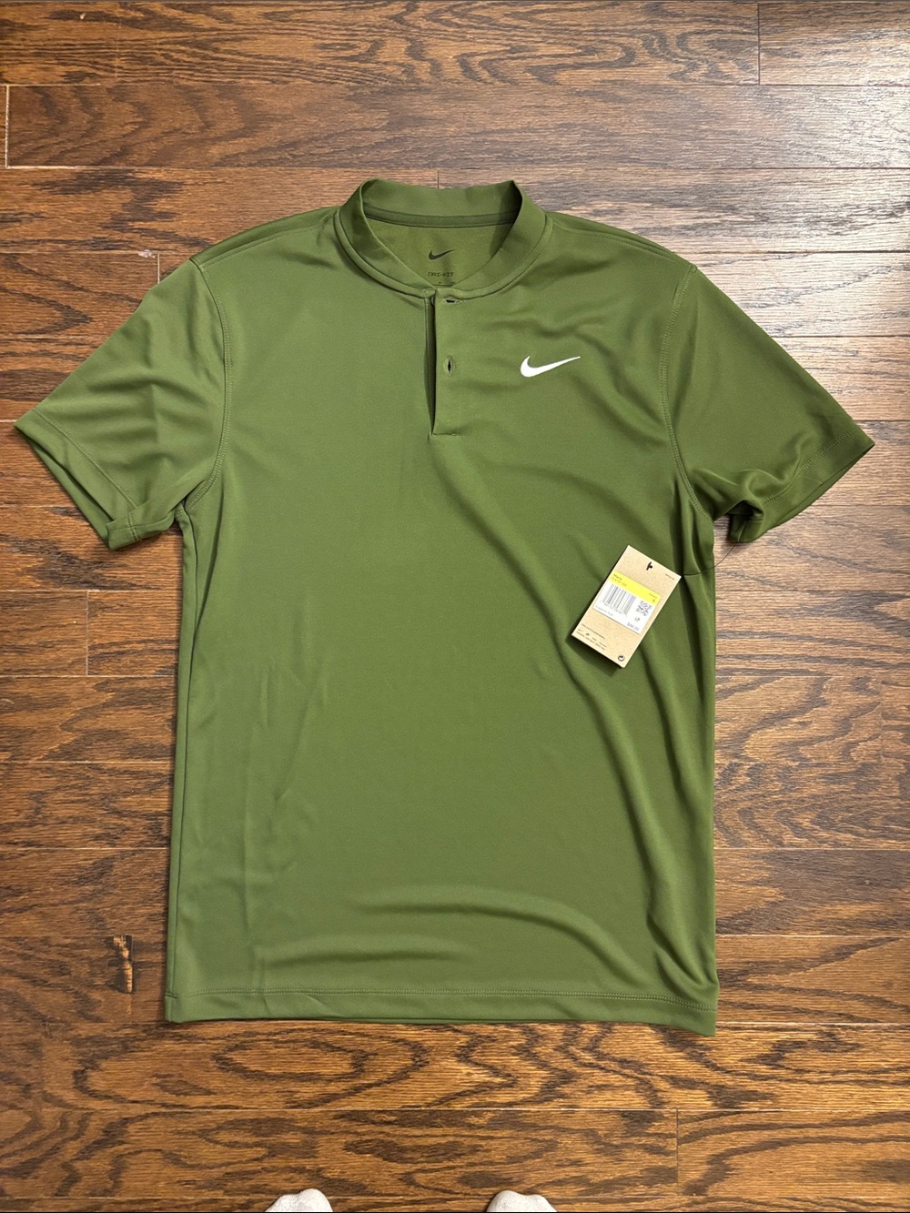 Nike Men’s Olive Green Short Sleeve Polo with Swoosh